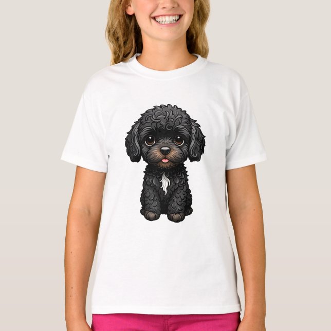 Black Cockapoo T Shirt (Framsida)
