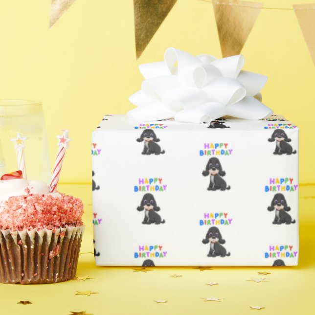 Black Cocker Spain Birthday Presentpapper (Födelsedagsfest)
