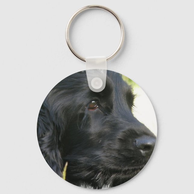 Black Cocker Spain Hund Keychain Nyckelring (Framsida)