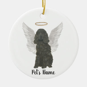 Black Cocker Spain Hund Sympathy Memorial Julgransprydnad Keramik