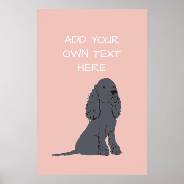 Black Cocker Spanska Personligen Hund Namn Poster (Framsidan)