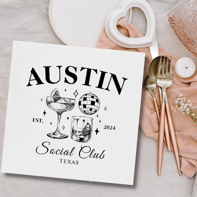 Black Cocktail och Disco Boll Bachelorette Party Pappersservett (Skapare uppladdad)