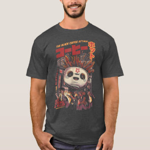 Black Coffee Magic Kaiju Monster Japansk Art T Shirt