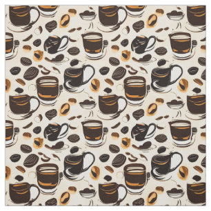 Black Coffee Oil Paint Mönster Tyg