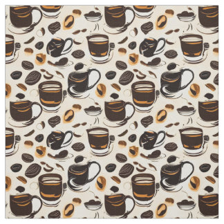 Black Coffee Oil Paint Mönster Tyg
