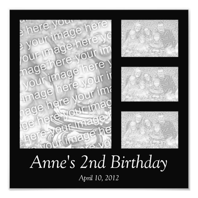 Black Collage Photo Fototryck (Framsidan)