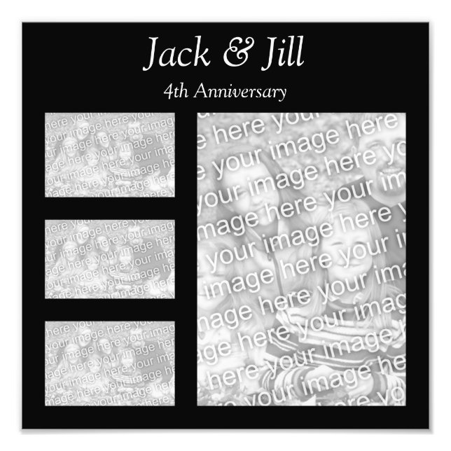 Black Collage Photo Fototryck (Framsidan)