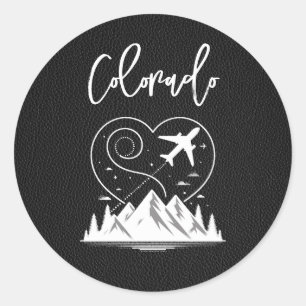 Black Colorado Passport Runt Klistermärke