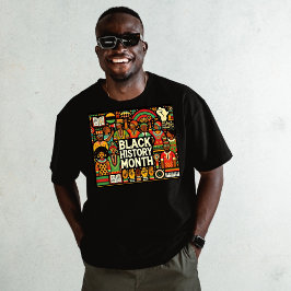 Black Colorful Afro Culture Graphics T Shirt