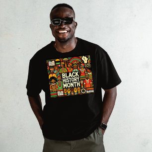 Black Colorful Afro Culture Graphics T Shirt