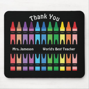 Black Colorful World's Best Teacher Rainbow Crayon Musmatta