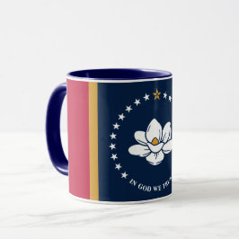 Black Combo Mug with flag of Mississippi, USA Mugg