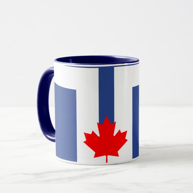 Black Combo Mug with flag of Toronto, Canada Mugg (Framsida vänster)