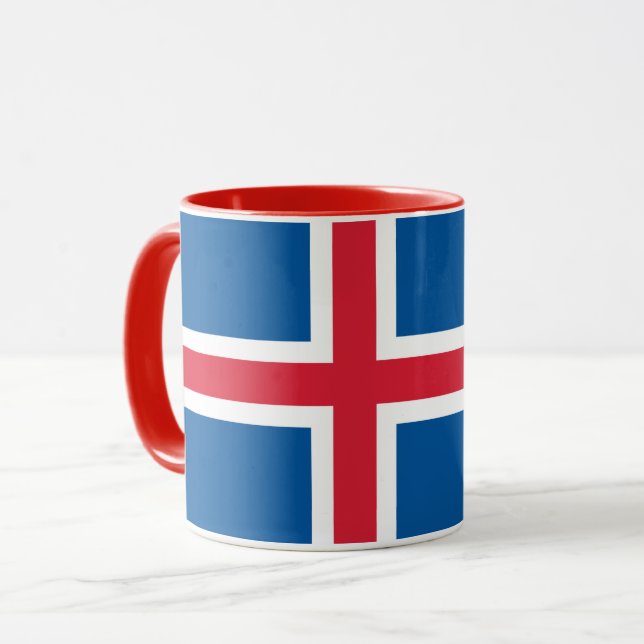 Black Combo Mugg med flagga av Island (Framsida vänster)