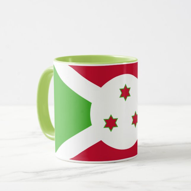 Black Combo Mugg med flagga Burundi (Framsida vänster)