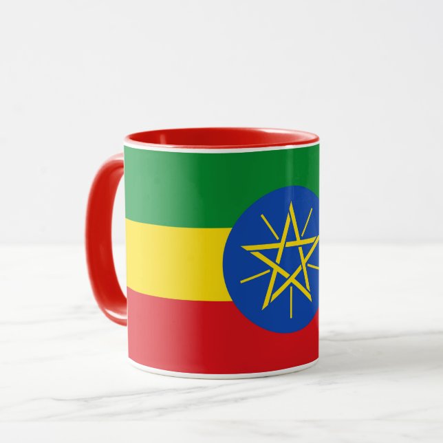 Black Combo Mugg med flagga Etiopien (Framsida vänster)
