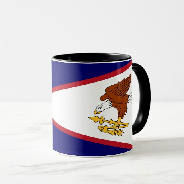Black Combo Mugg med flagga från Amerikanska Samoa (Framsida höger)