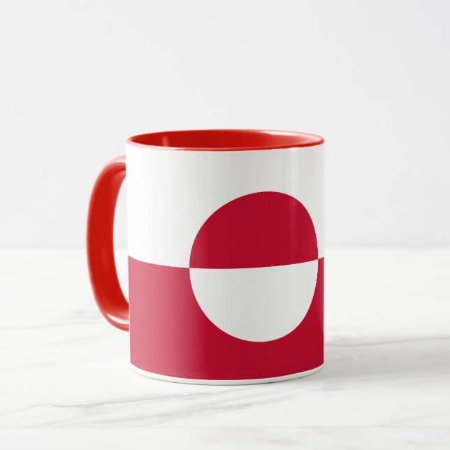 Black Combo Mugg med flagga Grönland (Framsida vänster)