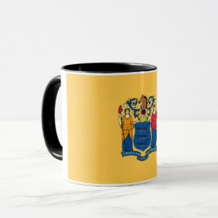 Black Combo Mugg med flagga i New jersey, USA