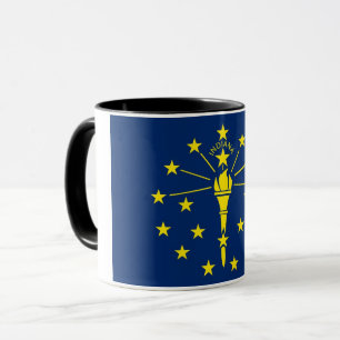Black Combo Mugg med flagga Indiana, Förenta state