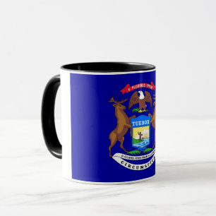 Black Combo Mugg med flagga Michigan, USA