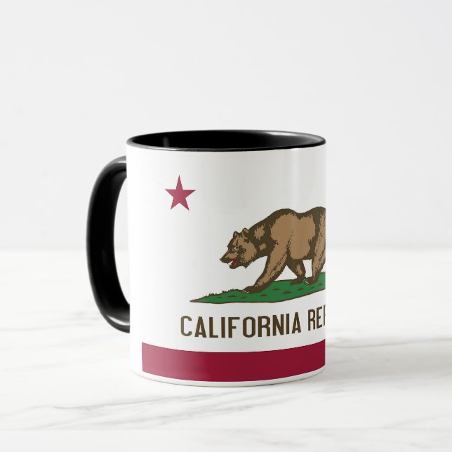 Black Combo Mugg med flagga of California, USA (Framsida vänster)