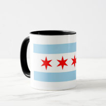 Black Combo Mugg med flagga of Chicago, USA