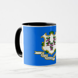 Black Combo Mugg med flagga of Connecticut, USA