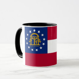 Black Combo Mugg med flagga of Georgia, USA