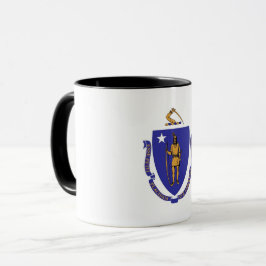 Black Combo Mugg med flagga of Massachusetts, USA