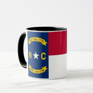 Black Combo Mugg med flagga of North Carolina, USA