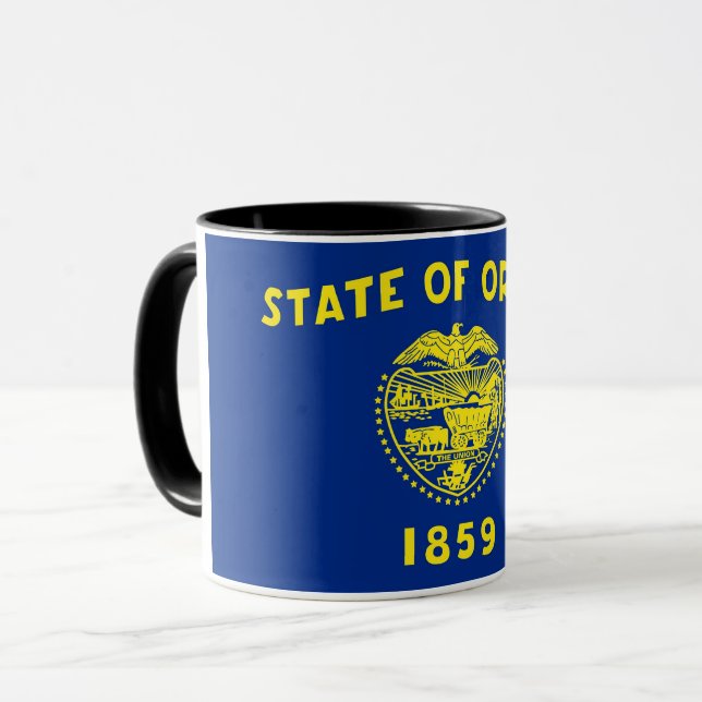 Black Combo Mugg med flagga of Oregon State, USA (Framsida vänster)