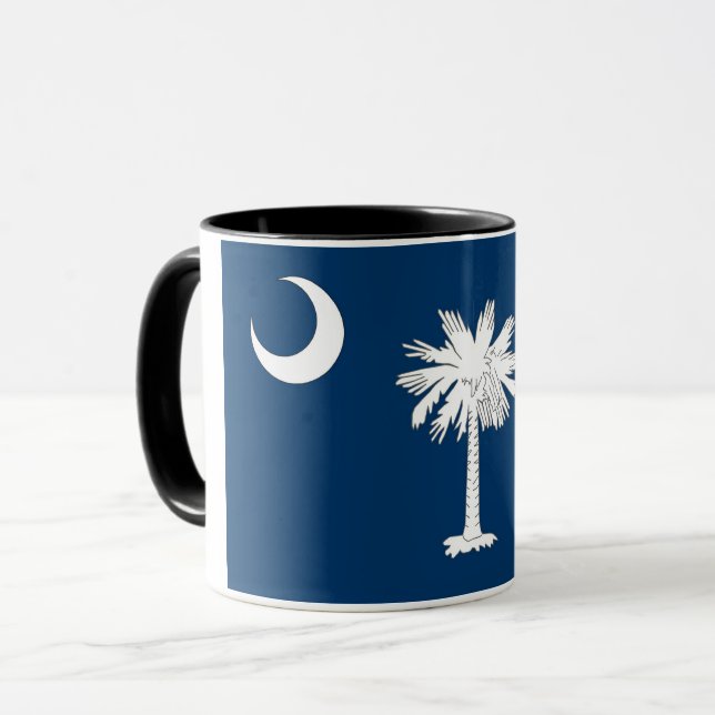 Black Combo Mugg med flagga of South Carolina, USA (Framsida vänster)