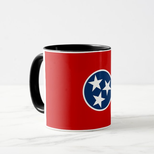Black Combo Mugg med flagga of Tennessee, USA (Framsida vänster)