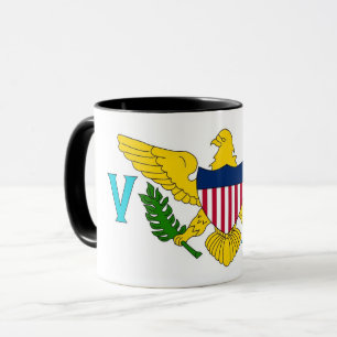 Black Combo Mugg med flagga of Virgin Islands, USA