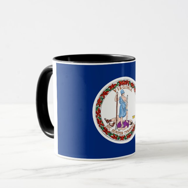 Black Combo Mugg med flagga of Virginia, USA (Framsida vänster)