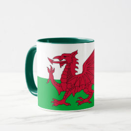 Black Combo Mugg med flagga of Wales, Förenade kun