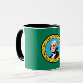 Black Combo Mugg med flagga of Washington State, U