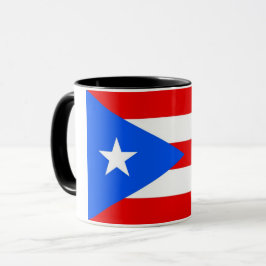 Black Combo Mugg med flagga Puerto Rico, USA