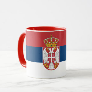 Black Combo Mugg med flagga Serbien