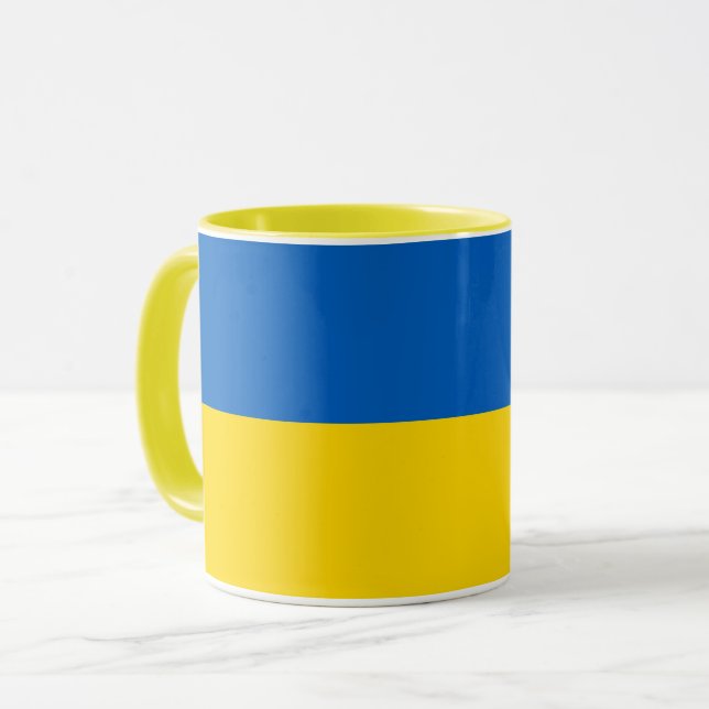 Black Combo Mugg med flagga Ukraina (Framsida vänster)