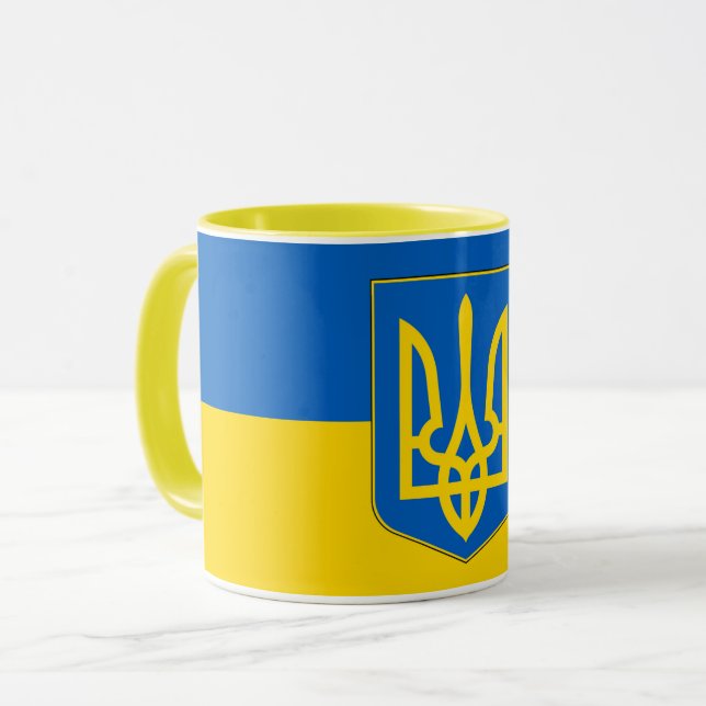 Black Combo Mugg med flagga Ukraina (Framsida vänster)