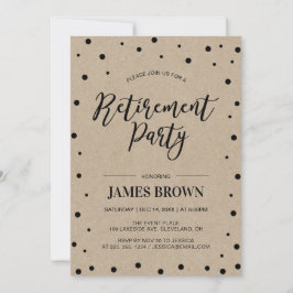 Black Confetti & Kraft | Modern Pension Party Inbjudningar