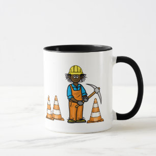 Black Construction Worker Namn Mugg