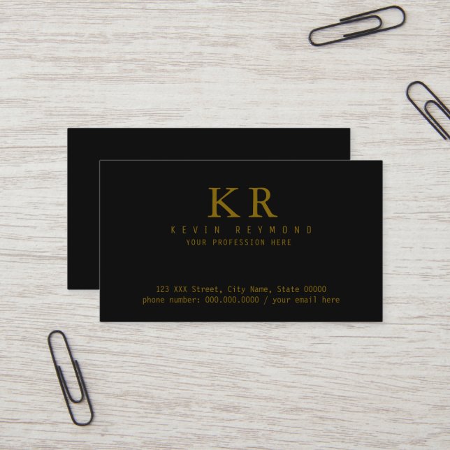 Black Contact Card printed on the front side only Visitkort (Fram/Back In Situ)