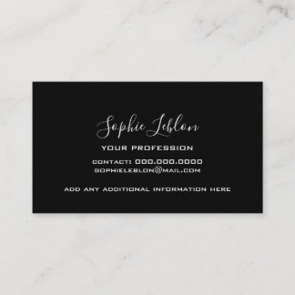 Black Contact Card with handwritten name