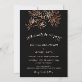 Black Copper Floral | Goth Wedding Inbjudningar