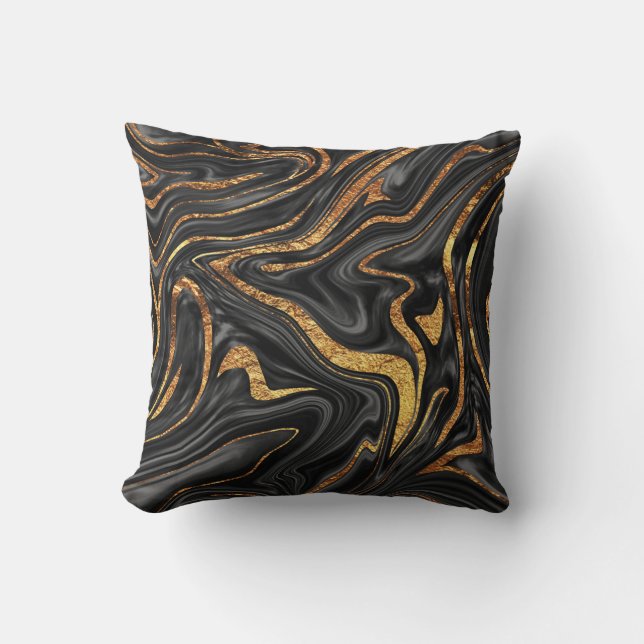 Black Copper Marble #1 #decor #art Kudde (Framsida)