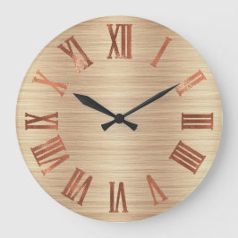 Black Copper Ro Guld Roman Wood Urban Stor Klocka
