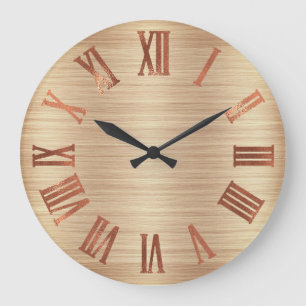 Black Copper Ro Guld Roman Wood Urban Stor Klocka